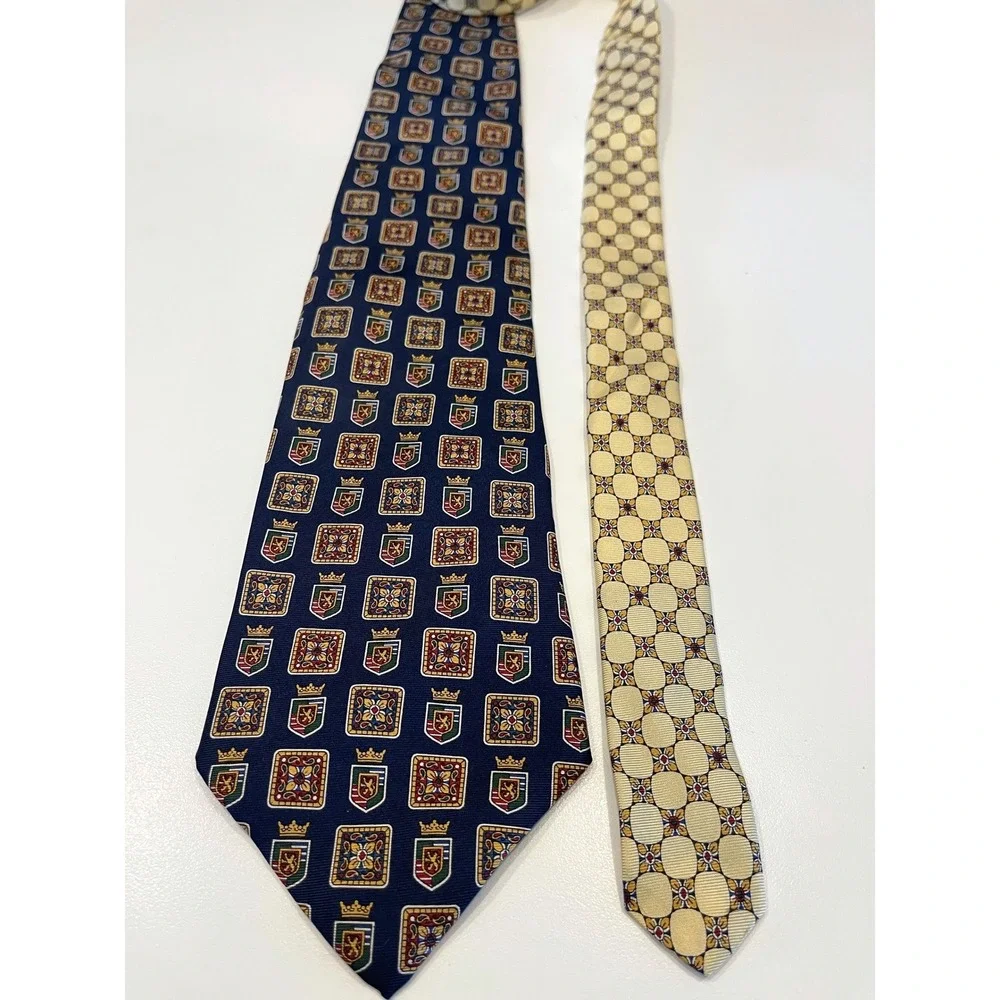 Tommy‎ Hilfiger Crest Logo Blue Gold Mens Tie